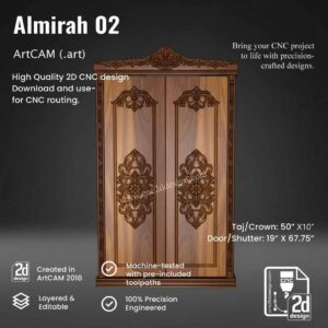 CNC 2D Almirah Design 02 – Wood Carving Digital File (.art), (.dxf) & (.eps)