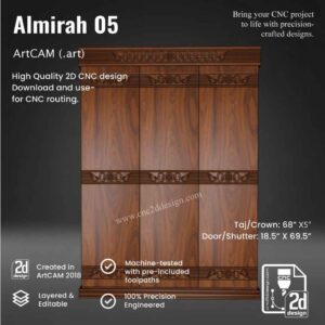 CNC 2D Almirah Design 05 – Wood Carving Digital File (.art), (.dxf) & (.eps)