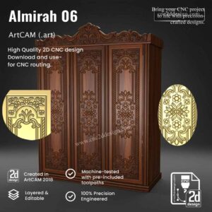 CNC 2D Almirah Design 06 – Wood Carving Digital File (.art), (.dxf) & (.eps)