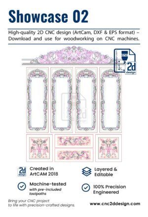 CNC 2D Showcase Design 02 – Wood Carving Digital File (.art), (.dxf) & (.eps)