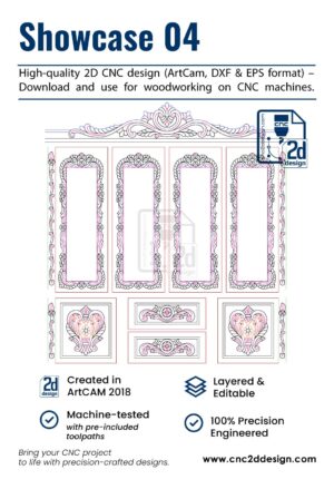 CNC 2D Showcase Design 04 – Wood Carving Digital File (.art), (.dxf) & (.eps)