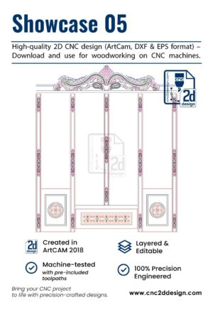 CNC 2D Showcase Design 05 – Wood Carving Digital File (.art), (.dxf) & (.eps)