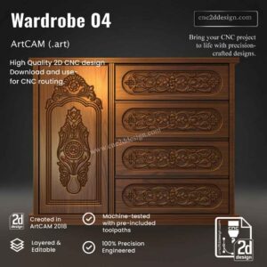 CNC 2D Wardrobe Design 04 – Wood Carving Digital File (.art), (.dxf) & (.eps)