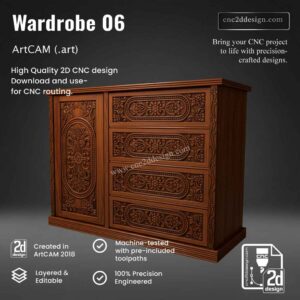 CNC 2D Wardrobe Design 06 – Wood Carving Digital File (.art), (.dxf) & (.eps)