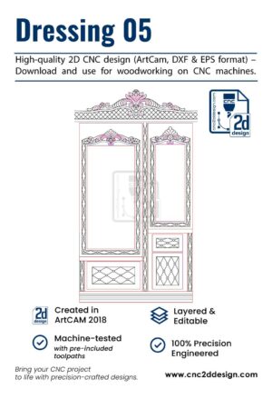 CNC 2D Dressing Design 05 – Wood Carving Digital File (.art), (.dxf) & (.eps)