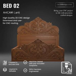 CNC 2D Bed Design 02– Wood Carving Digital File