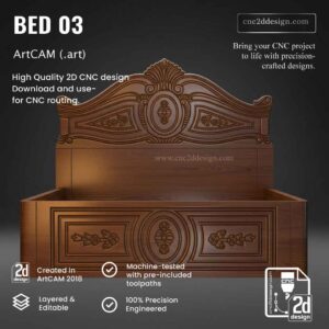 CNC 2D Bed Design 03– Wood Carving Digital File