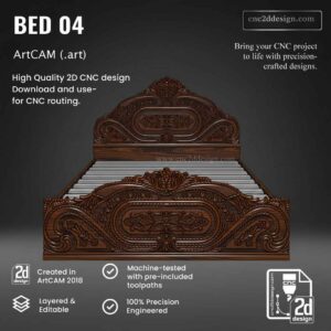 CNC 2D Bed Design 04– Wood Carving Digital File