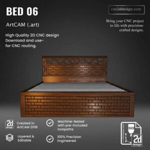 CNC 2D Bed Design 06– Wood Carving Digital File