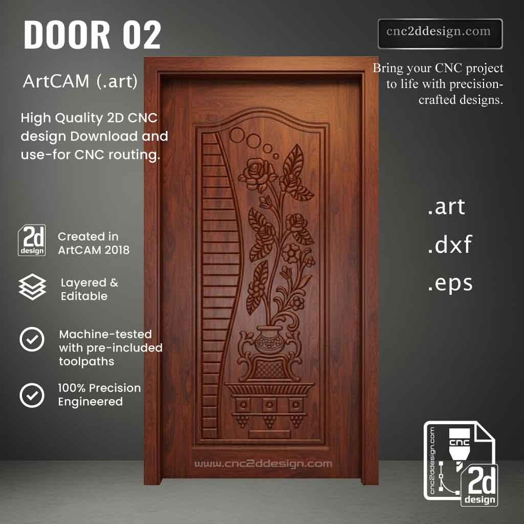 CNC 2D Door Design 02 – Wood Carving Digital File