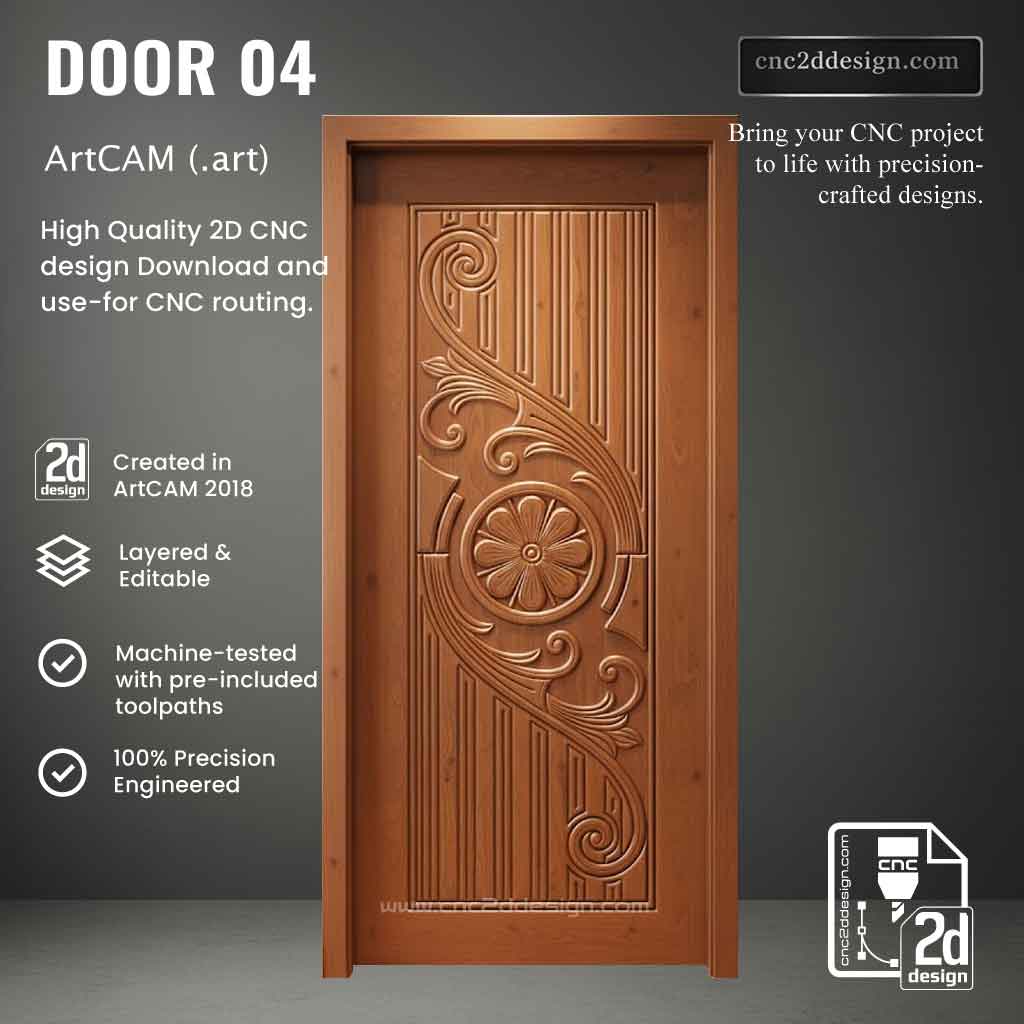 CNC 2D Door Design 04 – Wood Carving Digital File