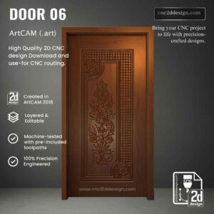CNC 2D Door Design 06 – Wood Carving Digital File