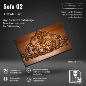 CNC 2D Sofa Design 02– Wood Carving Digital File (.art)