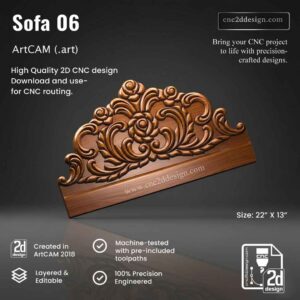 CNC 2D Sofa Design 06– Wood Carving Digital File (.art)