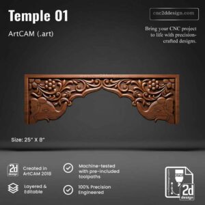 CNC 2D Temple/Mandir Design 01 – Wood Carving Digital File
