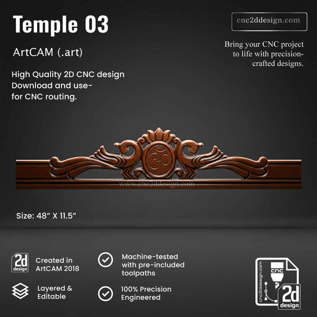 CNC 2D Temple/Mandir Design 03 – Wood Carving Digital File