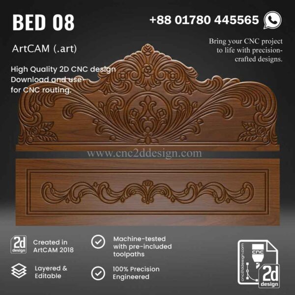Loop Bed File Design CNC 2D Bed Design 08– Wood Carving Digital File