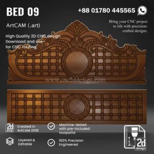 CNC 2D Bed Design 09– Wood Carving Digital File