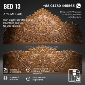 CNC 2D Bed Design 13– Wood Carving Digital File