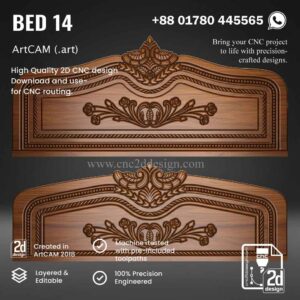 CNC 2D Bed Design 14– Wood Carving Digital File