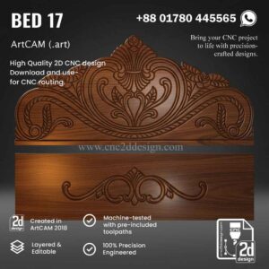 CNC 2D Bed Design 17– Wood Carving Digital File