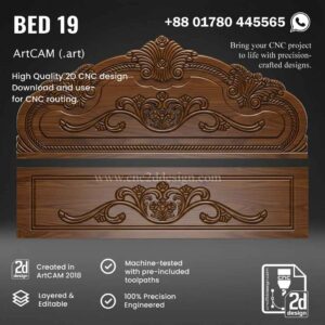 BED 19 – Royal 2D & 2.5D Bed CNC Design File