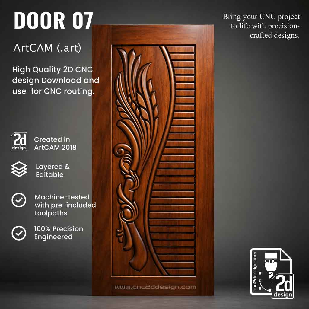 CNC 2D Door Design 07 – Wood Carving Digital File