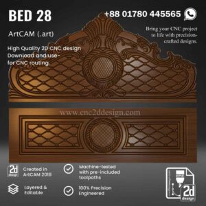 CNC 2D Bed Design 28– Wood Carving Digital File