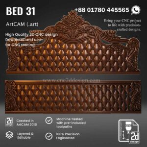 CNC 2D and 3D Mix Bed Design 31– Wood Carving Digital File