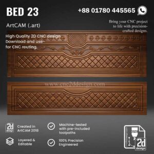 CNC 2D Bed Design 23– Wood Carving Digital File